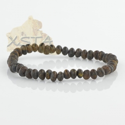 Amber bracelet raw gray black